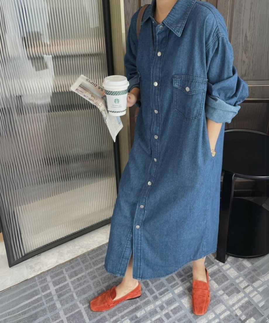 retro denim dress　FL2109