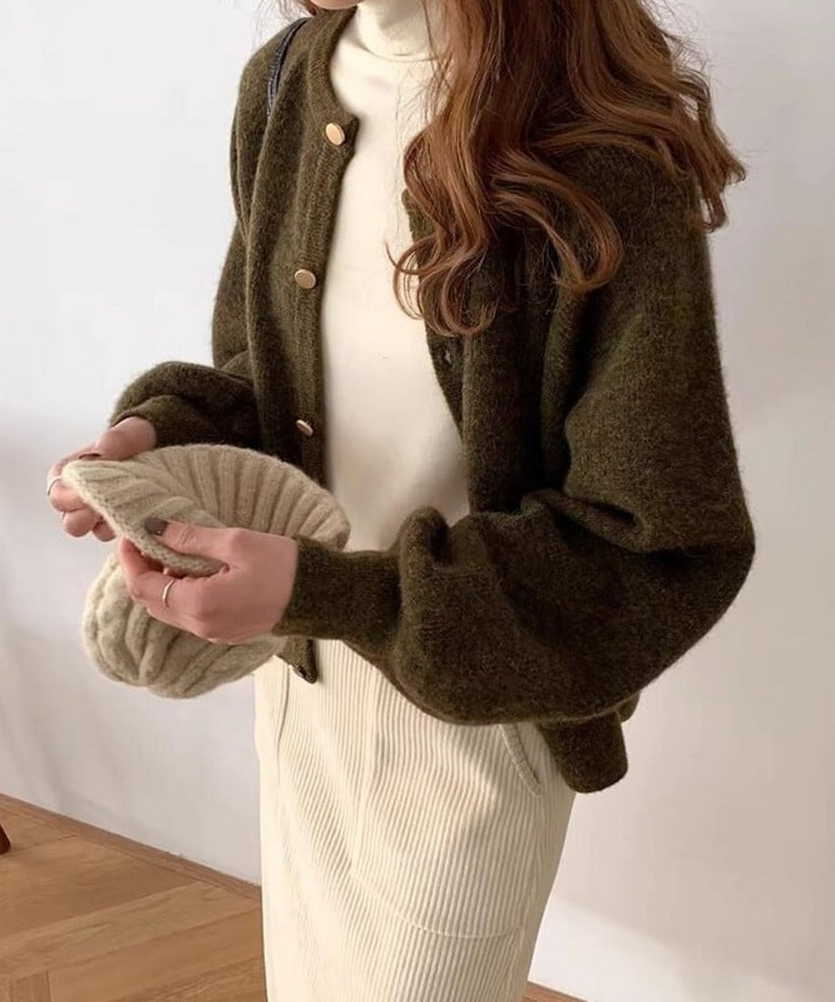 lantan sleeve short cardigan /3color　FL2585