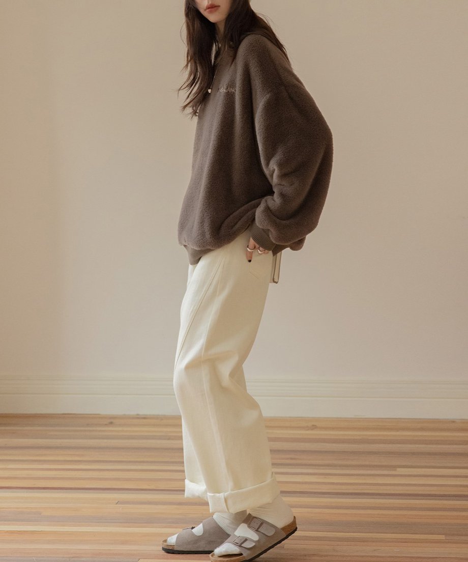 back logo boa fleece pullover /2color　FL3208