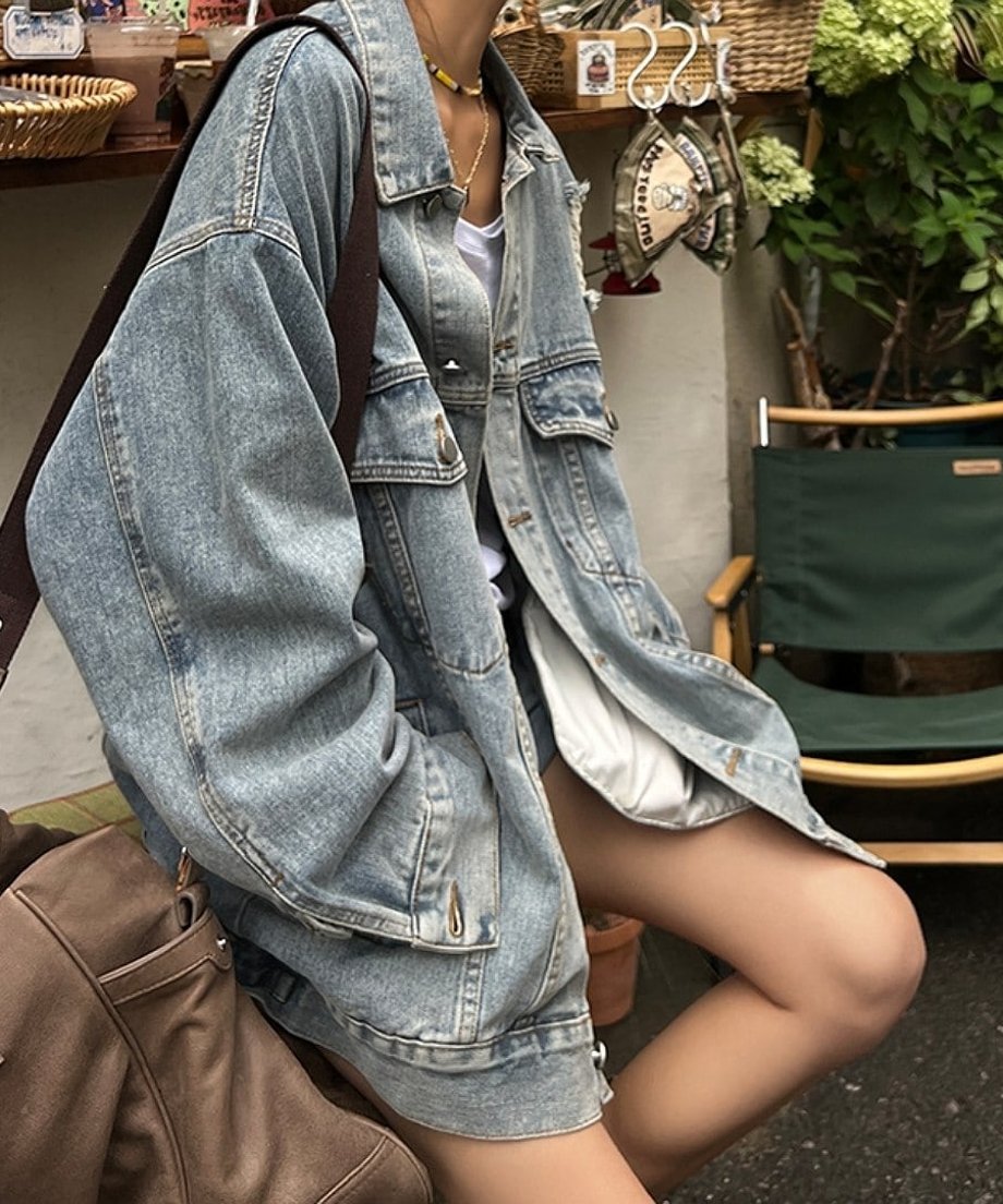 oversized denim jacket　FL2561